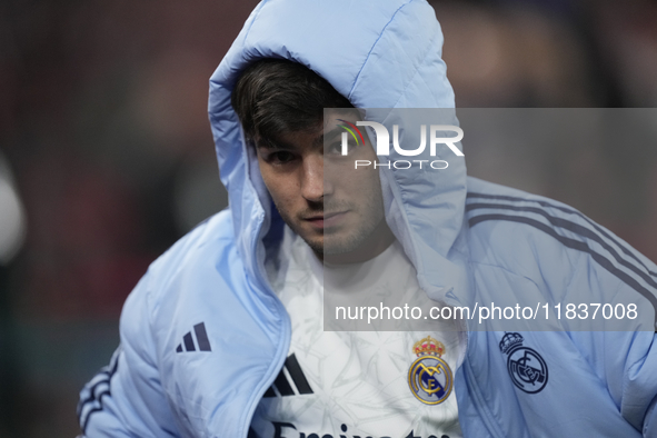 Brahim Diaz attacking midfield of Real Madrid and Spain during the La Liga match between Athletic Club and Real Madrid CF at Estadio de San...