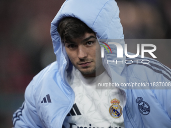 Brahim Diaz attacking midfield of Real Madrid and Spain during the La Liga match between Athletic Club and Real Madrid CF at Estadio de San...