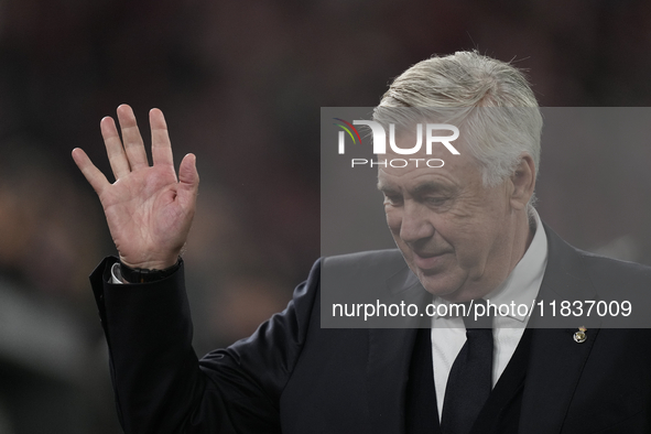 Carlo Ancelotti head coach of Real Madrid during the La Liga match between Athletic Club and Real Madrid CF at Estadio de San Mames on Decem...