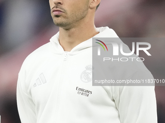 Raul Asencio centre-back of Real Madrid and Spain during the La Liga match between Athletic Club and Real Madrid CF at Estadio de San Mames...