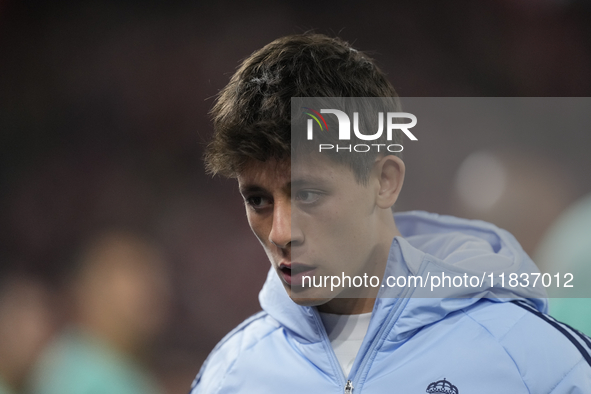 Arda Guler attacking midfield of Real Madrid and Turkey during the La Liga match between Athletic Club and Real Madrid CF at Estadio de San...