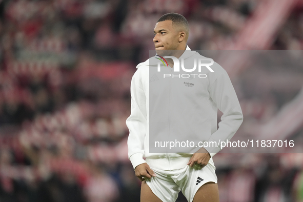 Kylian Mbappe centre-forward of Real Madrid and France during the La Liga match between Athletic Club and Real Madrid CF at Estadio de San M...