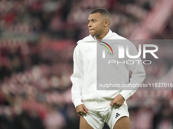 Kylian Mbappe centre-forward of Real Madrid and France during the La Liga match between Athletic Club and Real Madrid CF at Estadio de San M...