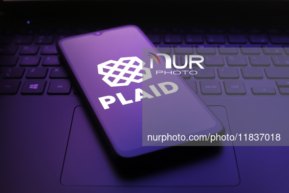 The Plaid, Inc. logo appears on the screen of a smartphone in Reno, United States, on December 5, 2024. 