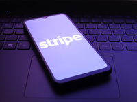 The Stripe logo appears on the screen of a smartphone in Reno, United States, on December 5, 2024. (