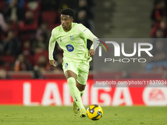 Alejandro Balde left-back of Barcelona and Spain during the La Liga match between RCD Mallorca and FC Barcelona at Estadi de Son Moix on Dec...