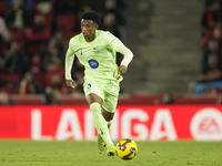 Alejandro Balde left-back of Barcelona and Spain during the La Liga match between RCD Mallorca and FC Barcelona at Estadi de Son Moix on Dec...