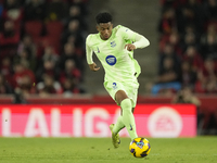 Alejandro Balde left-back of Barcelona and Spain during the La Liga match between RCD Mallorca and FC Barcelona at Estadi de Son Moix on Dec...