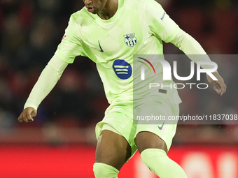 Alejandro Balde left-back of Barcelona and Spain during the La Liga match between RCD Mallorca and FC Barcelona at Estadi de Son Moix on Dec...