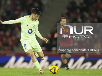 Pedri central midfield of Barcelona and Spain during the La Liga match between RCD Mallorca and FC Barcelona at Estadi de Son Moix on Decemb...