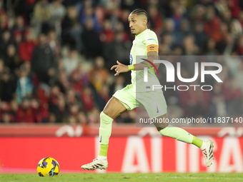 Raphinha right winger of Barcelona and Brazil during the La Liga match between RCD Mallorca and FC Barcelona at Estadi de Son Moix on Decemb...