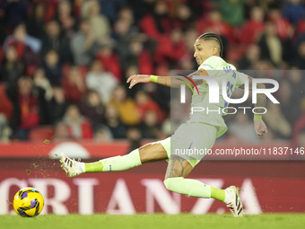 Raphinha right winger of Barcelona and Brazil during the La Liga match between RCD Mallorca and FC Barcelona at Estadi de Son Moix on Decemb...