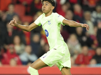 Lamine Yamal right winger of Barcelona and Spain during the La Liga match between RCD Mallorca and FC Barcelona at Estadi de Son Moix on Dec...