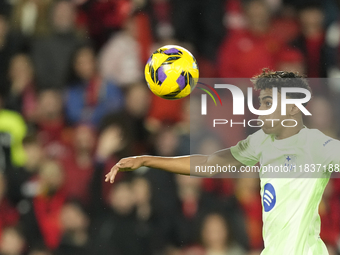 Lamine Yamal right winger of Barcelona and Spain during the La Liga match between RCD Mallorca and FC Barcelona at Estadi de Son Moix on Dec...