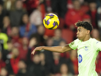 Lamine Yamal right winger of Barcelona and Spain during the La Liga match between RCD Mallorca and FC Barcelona at Estadi de Son Moix on Dec...