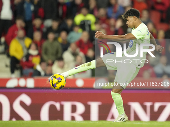 Lamine Yamal right winger of Barcelona and Spain during the La Liga match between RCD Mallorca and FC Barcelona at Estadi de Son Moix on Dec...