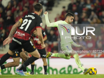 Ferran Torres left winger of Barcelona and Spain shooting to goal during the La Liga match between RCD Mallorca and FC Barcelona at Estadi d...