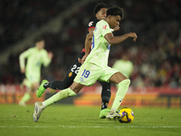 Lamine Yamal right winger of Barcelona and Spain during the La Liga match between RCD Mallorca and FC Barcelona at Estadi de Son Moix on Dec...