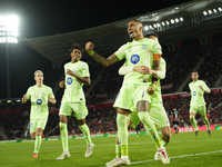 Raphinha right winger of Barcelona and Brazil celebrates after scoring his sides first goal during the La Liga match between RCD Mallorca an...