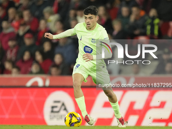 Pedri central midfield of Barcelona and Spain during the La Liga match between RCD Mallorca and FC Barcelona at Estadi de Son Moix on Decemb...