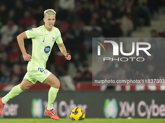 Dani Olmo attacking midfield of Barcelona and Spain during the La Liga match between RCD Mallorca and FC Barcelona at Estadi de Son Moix on...