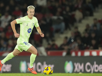 Dani Olmo attacking midfield of Barcelona and Spain during the La Liga match between RCD Mallorca and FC Barcelona at Estadi de Son Moix on...