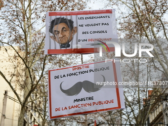 Several hundred demonstrators gather for public services in Lyon, France, on December 5, 2024. (