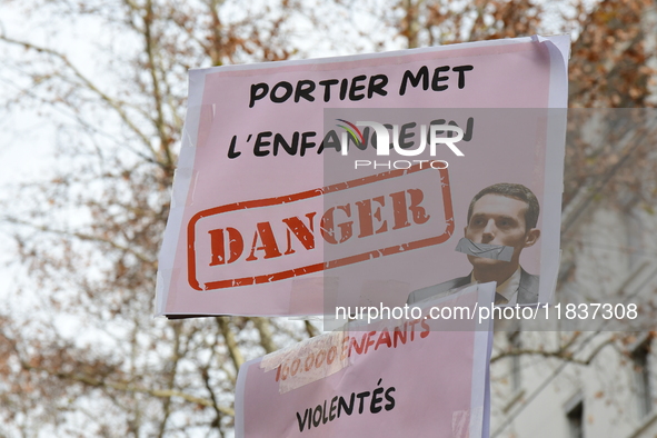 Several hundred demonstrators gather for public services in Lyon, France, on December 5, 2024. 