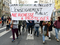 Several hundred demonstrators gather for public services in Lyon, France, on December 5, 2024. (