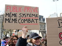 Several hundred demonstrators gather for public services in Lyon, France, on December 5, 2024. (