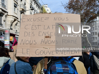 Several hundred demonstrators gather for public services in Lyon, France, on December 5, 2024. (