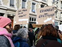 Several hundred demonstrators gather for public services in Lyon, France, on December 5, 2024. (