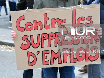 Several hundred demonstrators gather for public services in Lyon, France, on December 5, 2024. (