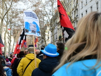 Several hundred demonstrators gather for public services in Lyon, France, on December 5, 2024. (