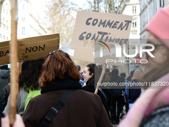 Several hundred demonstrators gather for public services in Lyon, France, on December 5, 2024. (