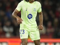 Jules Kounde centre-back of Barcelona and France during the La Liga match between RCD Mallorca and FC Barcelona at Estadi de Son Moix on Dec...