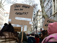 Several hundred demonstrators gather for public services in Lyon, France, on December 5, 2024. (