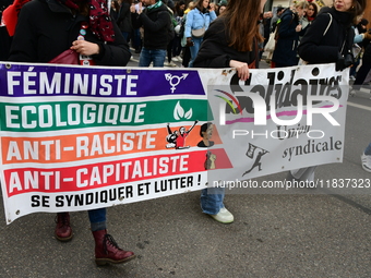 Several hundred demonstrators gather for public services in Lyon, France, on December 5, 2024. (