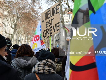 Several hundred demonstrators gather for public services in Lyon, France, on December 5, 2024. (