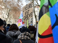 Several hundred demonstrators gather for public services in Lyon, France, on December 5, 2024. (