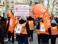 Several hundred demonstrators gather for public services in Lyon, France, on December 5, 2024. (