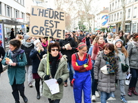 Several hundred demonstrators gather for public services in Lyon, France, on December 5, 2024. (