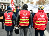 Several hundred demonstrators gather for public services in Lyon, France, on December 5, 2024. (