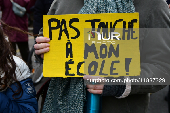 Several hundred demonstrators gather for public services in Lyon, France, on December 5, 2024. 