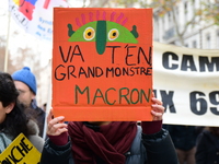 Several hundred demonstrators gather for public services in Lyon, France, on December 5, 2024. (