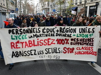 Several hundred demonstrators gather for public services in Lyon, France, on December 5, 2024. (