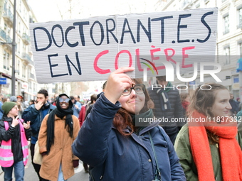 Several hundred demonstrators gather for public services in Lyon, France, on December 5, 2024. (