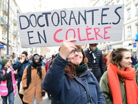 Several hundred demonstrators gather for public services in Lyon, France, on December 5, 2024. (