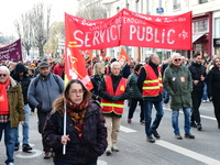 Several hundred demonstrators gather for public services in Lyon, France, on December 5, 2024. (