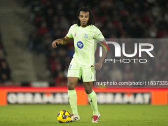 Jules Kounde centre-back of Barcelona and France during the La Liga match between RCD Mallorca and FC Barcelona at Estadi de Son Moix on Dec...